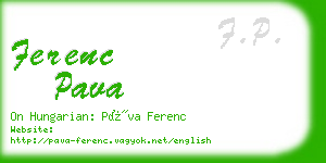 ferenc pava business card